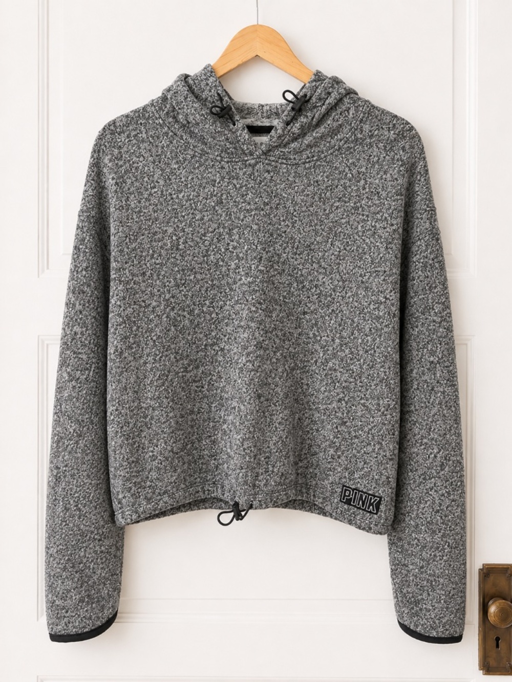 PINK Victoria's Secret Women's Gray Hooded Pullover Sweater